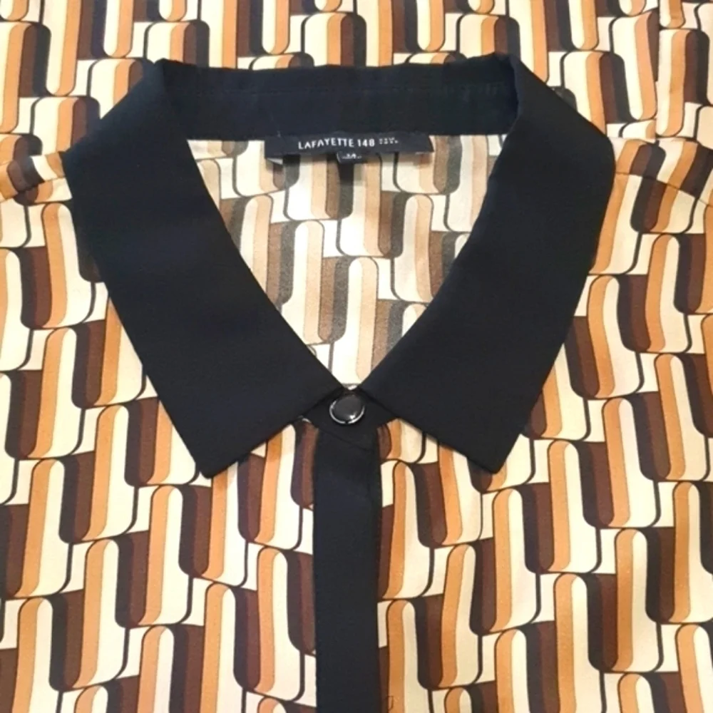 100% Silk Lafayette 148 Button down Shirt - Picture 3 of 8